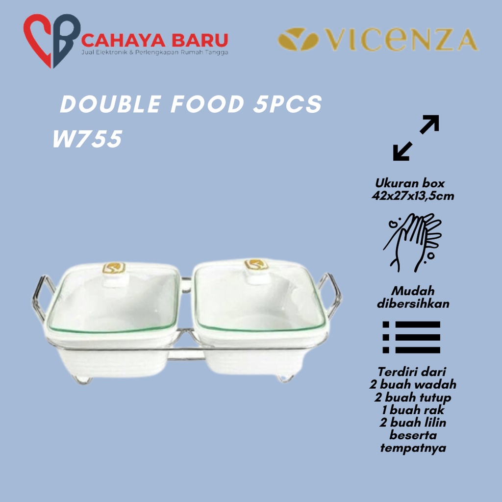 VICENZA DOUBLE FOOD 5PCS W755 (GOJEK/GRAB)