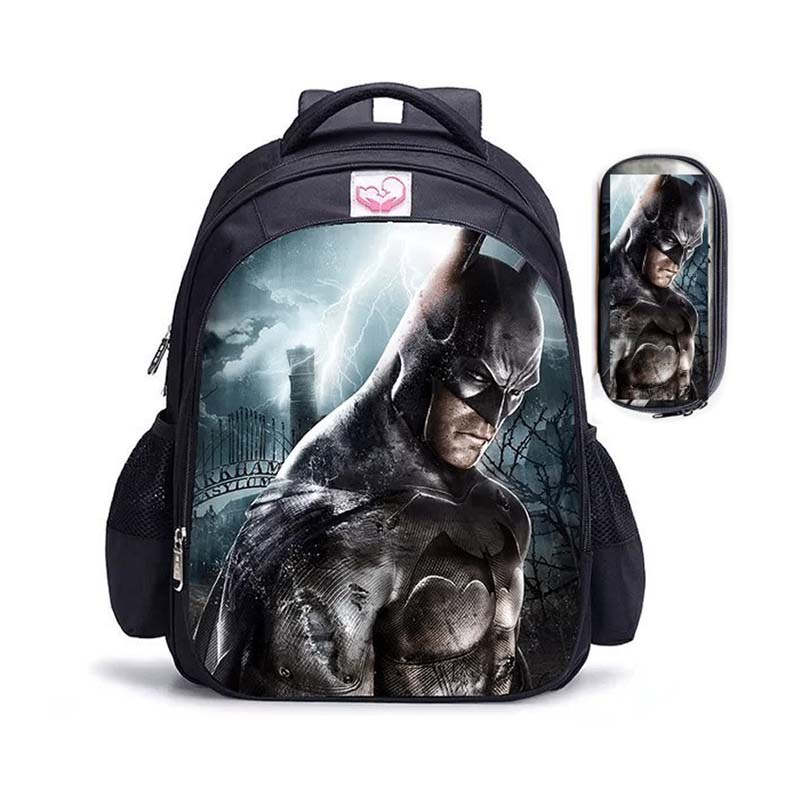 Tas Sekolah anak laki laki seri Marvell dan DC gambar printing bonus tempet pensil