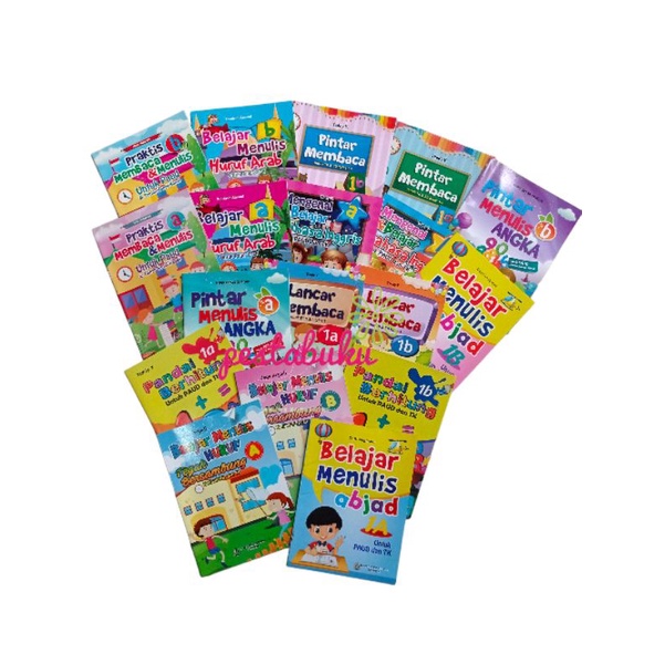 Buku Anak Menulis Tegak Sambung - Abjad - Berhitung - Menulis Arab - Bahasa Inggris KGU