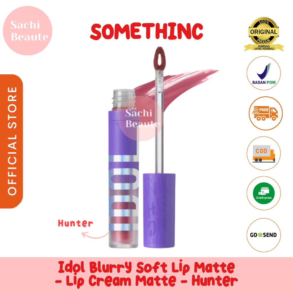 SOMETHINC Idol Blurry Soft Lip Matte - Lip Cream Matte Warna yang Tahan Lama - Hunter