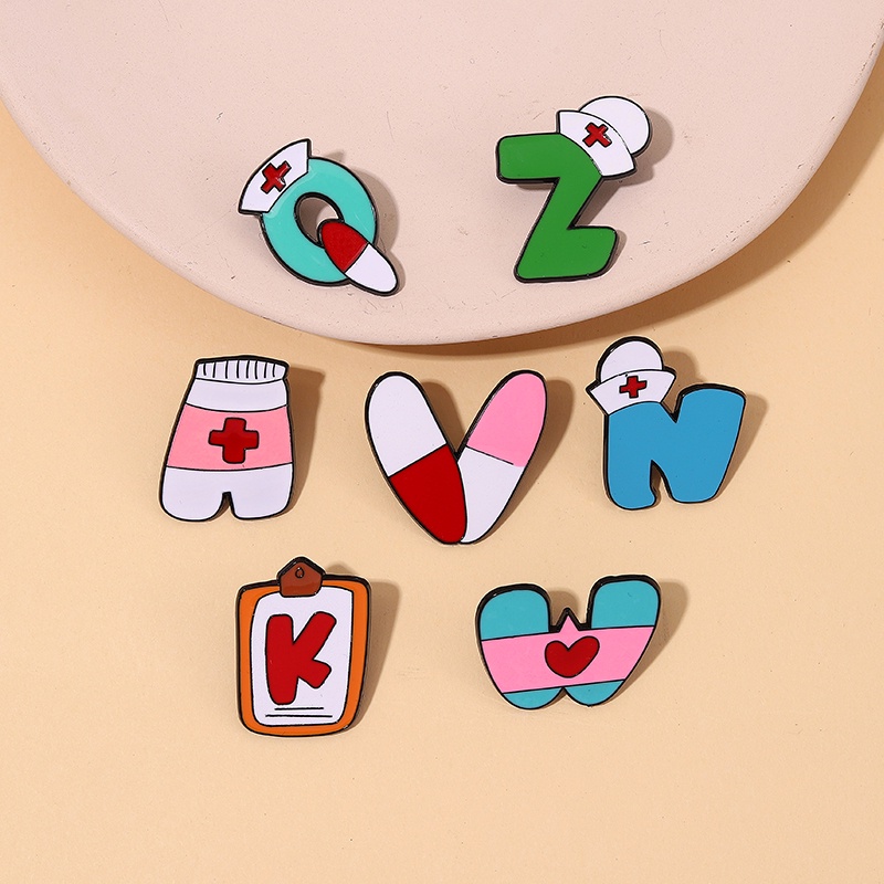 A-z Huruf Enamel Pin Kreatif Warna-Warni 26huruf Stetoskop Medis Bros Lencana Kerah Pin Kartun Bros Dokter Perawat Mahasiswa Medis Hadiah