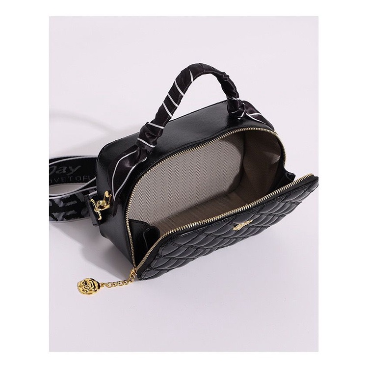 BJ15803 - BLACK/WHITE - TAS SLEMPANG JINJING TOTEBAG HANDBAG WANITA FASHION IMPORT MODIS ELEGAN TERMURAH TERLARIS TERBARU BAGSTORE JAKARTA TAS BATAM EL5803