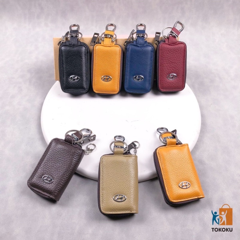 Gantungan kunci mobil motor HYUNDAI kotak Dompet STNK Kulit Asli Gantungan Kunci Keyless