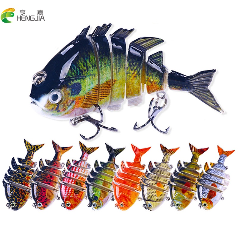 Hengjia 1PC Umpan Pancing 7.9cm/15g Ikan Kecil Bersambung Manusia Hidup Bionic Swimbait Umpan Keras 6-segment Fishing Lure Wobbler Umpan Jointed Minnow