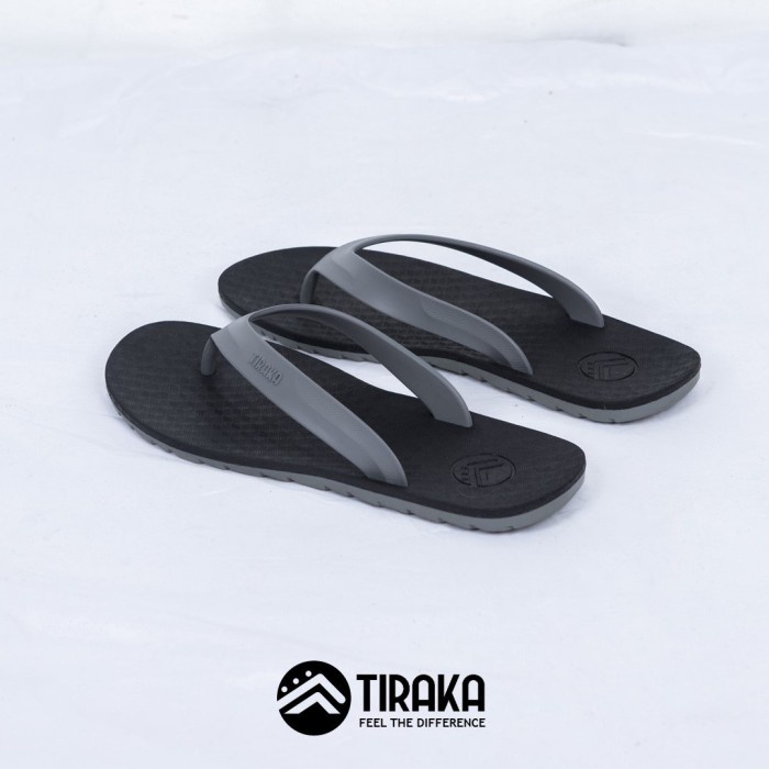 Sandal Sendal Jepit Capit Pria Anti Slip Licin Kuat Awet TIRAKA SANIP Hitam Abu
