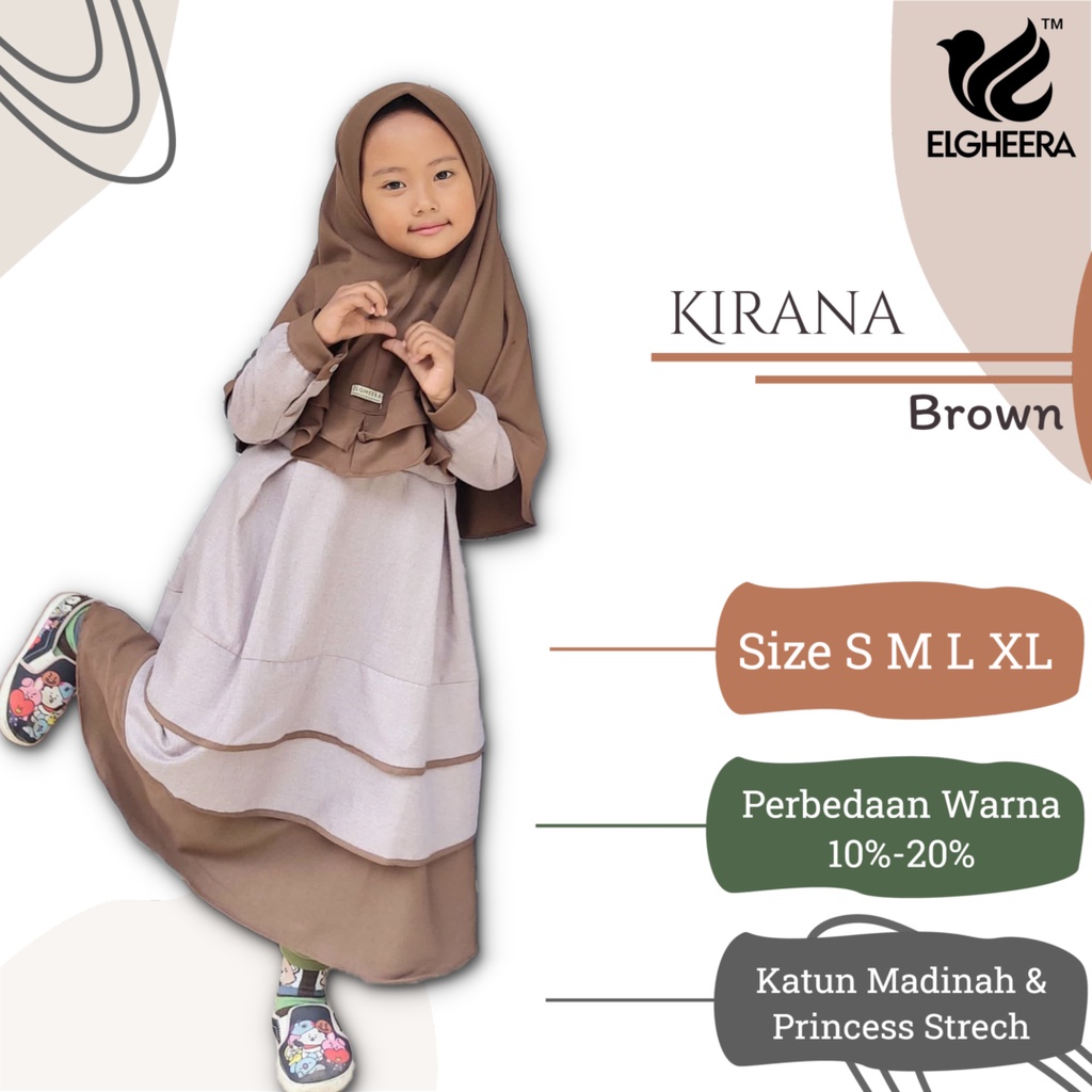 Gamis Anak Syari' kirana Set 1-8 tahun by ELGHEERA