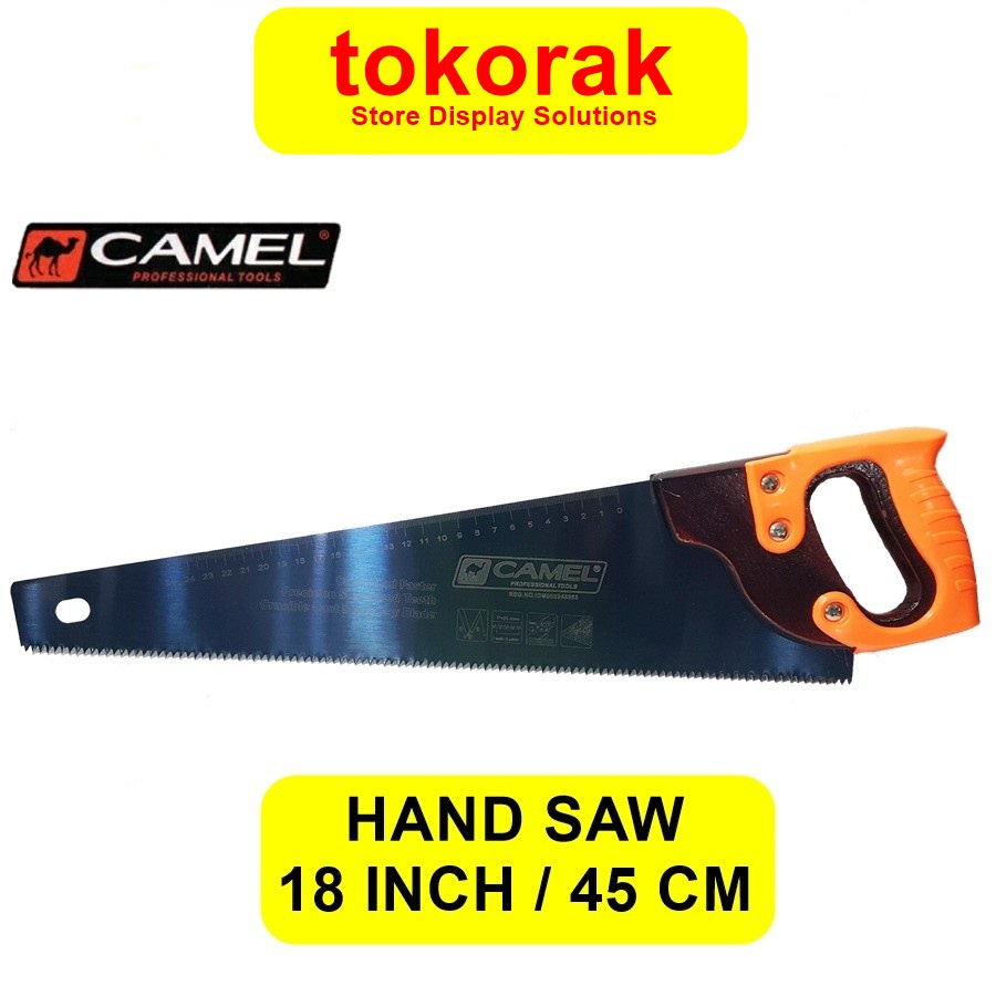 GERGAJI KAYU 18 INCH CAMEL GERGAJI GAGANG KARET HAND SAW 45 CM