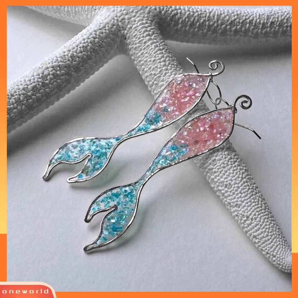 [WONE] Dazzling Mermaid Hook Earrings Wanita Perhiasan Pesta Pertunangan Safir Imitasi