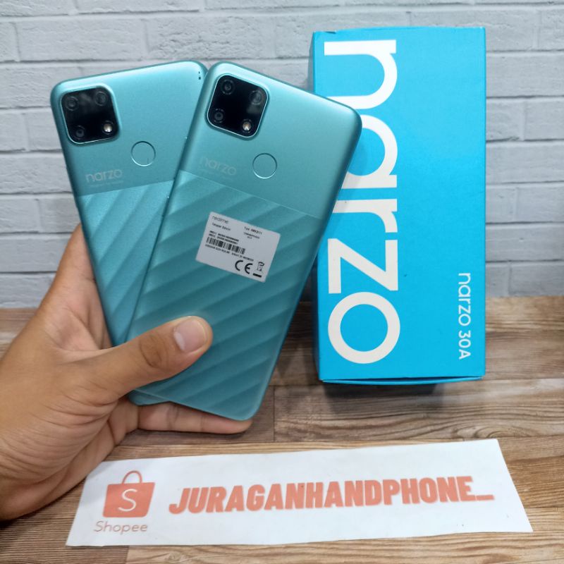 Realme Narzo 30A Ram 4Gb Internal 64Gb HP Second Seken Bekas Realmi 30 A 4/64 Fullset & Batangan Ori