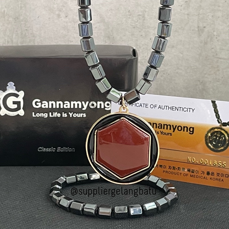 [MODEL TERBARU] Gannamyong Allah lis gold kalung kesehatan magnet