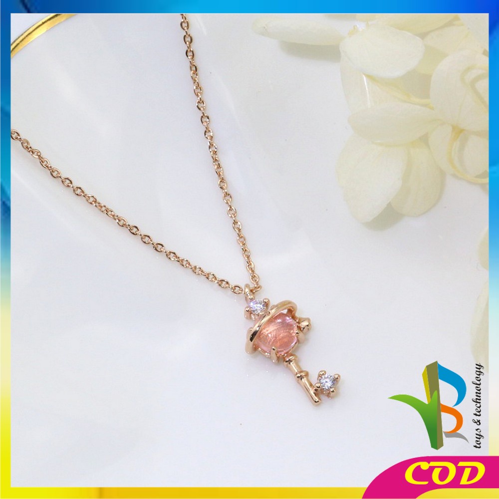 RB-K84 Kalung Titanium Wanita Korean Style Motif Planet Kalung Rantai Wanita Gelang Bintang Kunci Necklace Crystal