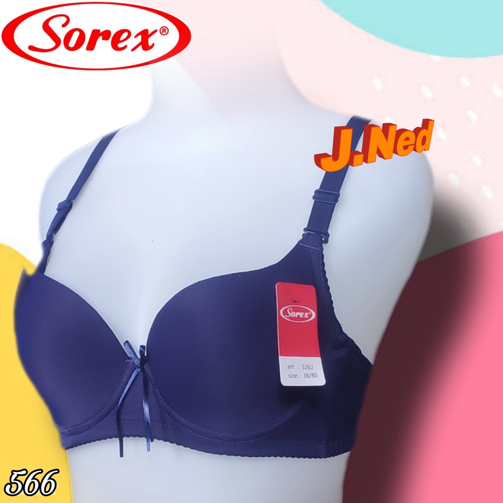 J566 - BRA/BH WANITA SOREX ADA BUSA ADA KAWAT CUP B SIZE 36 - 42 TIGA PENGAIT