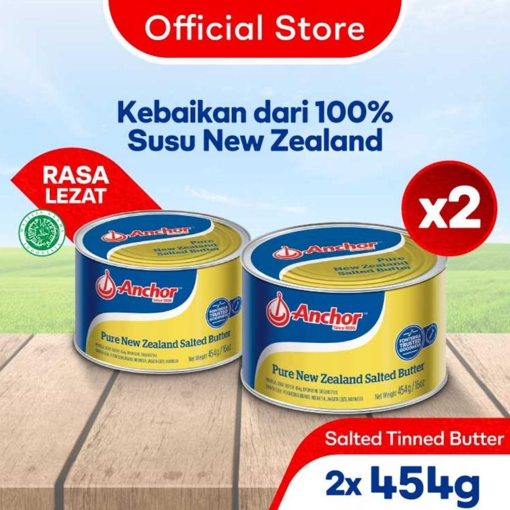 

[BAYAR DITEMPAT] Anchor Mentega (Butter) Asli New Zealand Salted 2 x 454gr