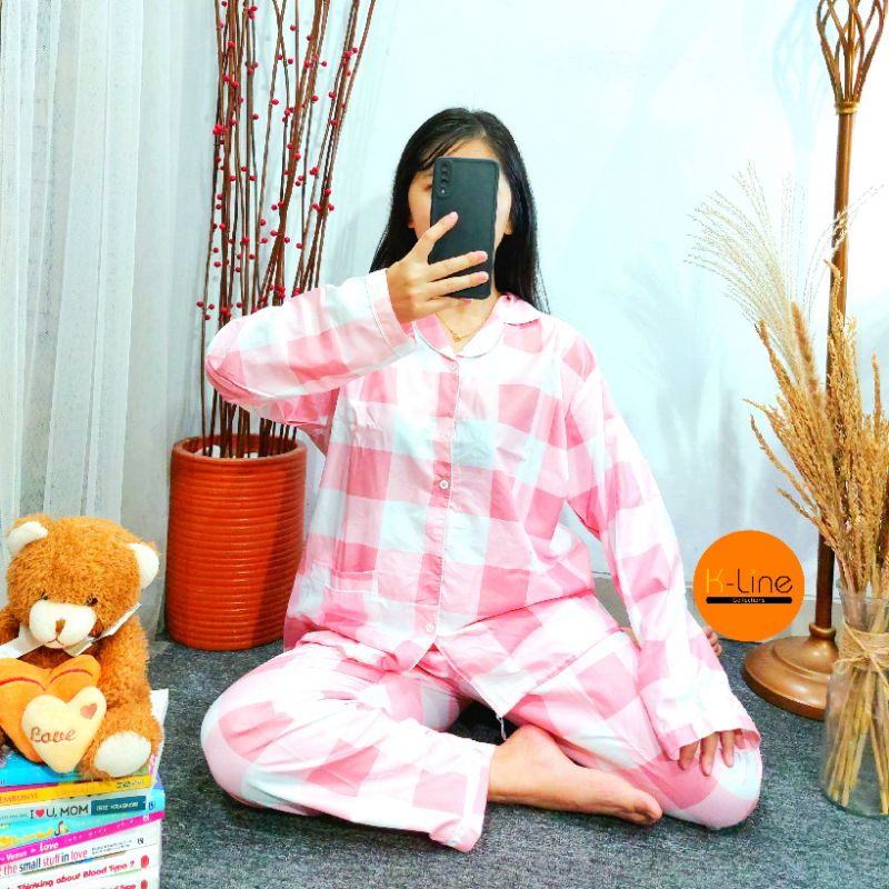 PIYAMA DEWASA PP PIYAMA JUMBO BAJU TIDUR XXXL LD 120CM LENGAN PANJANG