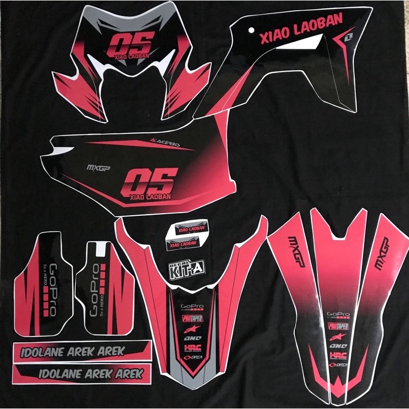 Decal stiker CRF 150 L Hitam Pink Racing