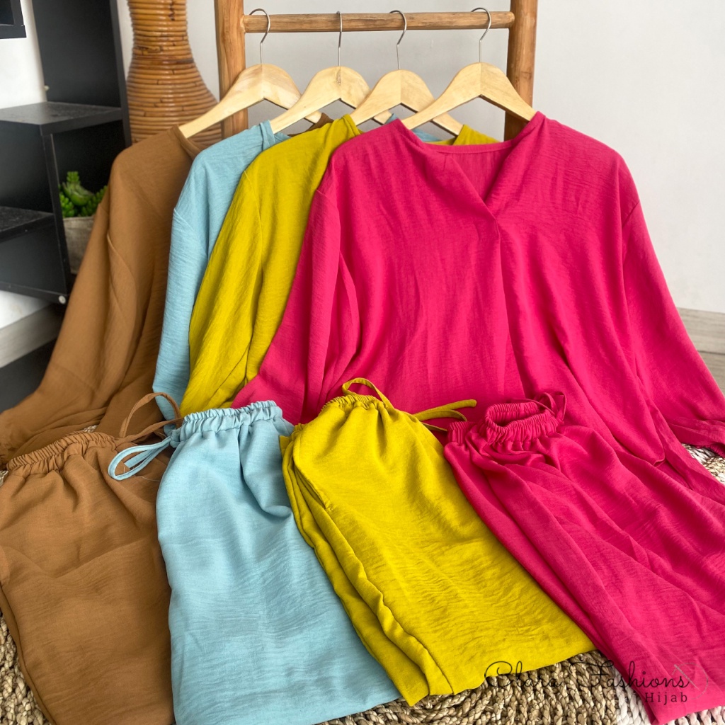 Baju Setelan Wanita Kekinian Baju Atasan Setelan Wanita Terbaru Matt Crinkle Air Flow LD 112 PB 55 L