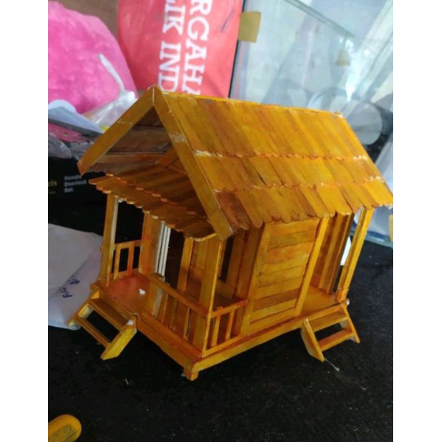 miniatur rumah gubuk unik