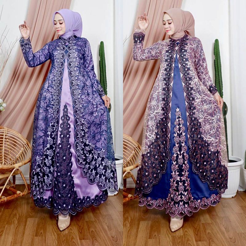 GAMIS MAWAR THALITA // BAHAN TILLE SPIDER MIX BORDIR // BAJU PESTA // BAJU WISUDA // KEBAYA MODERN // BY PELANGI JAYA