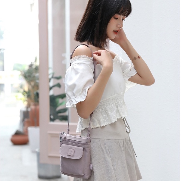 PROMO GUDIKA 5177 - Tas Wanita Selempang Hp Bahu Pinggang Waist Bag Fashion Cewek Perempuan Bahan Nylon Fabric Waterproof Anti Air Original Terbaru Kekinian Import Korea