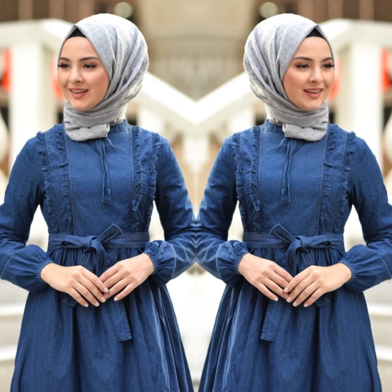 Gamis Jeans Terbaru - Gamis Jeans Kriwil Import 2022