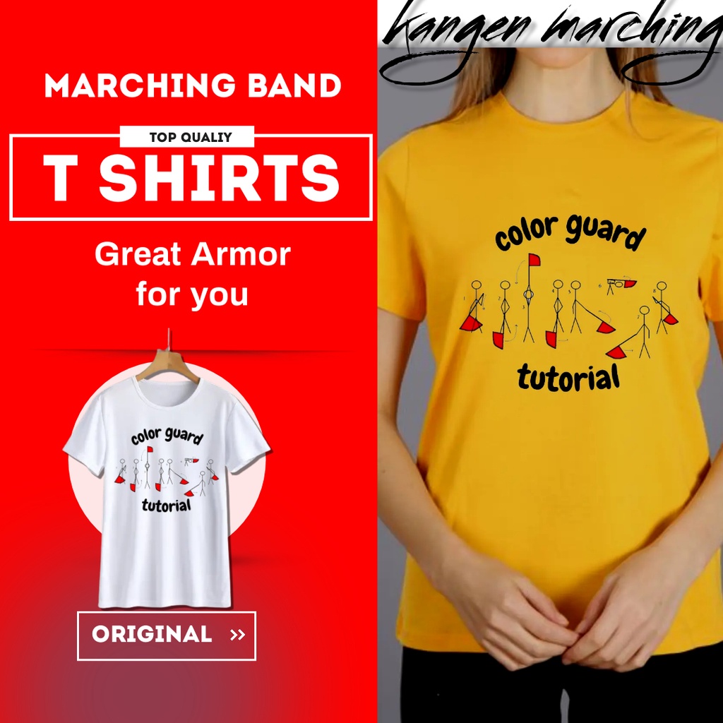 Kaos Pakaian Latihan Pemain Color Guard Player Marching Drum Band Original Cotton Combed 30s [Kangen