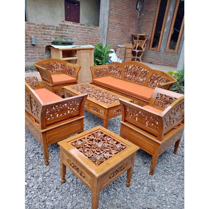 Kursi Tamu Ukir Kartini/Kursi Ruang Tamu Kayu Jati