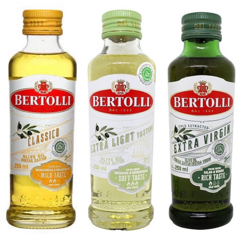 Bertolli Extra Light Olive Oil 250ml / Bertolli Classico Olive Oil 250ml / Bertolli Extra Virgin Oli