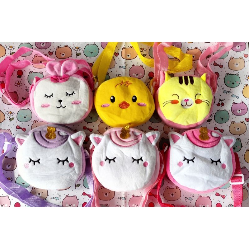 TAS SLEMPANG ANAK LUCU BULU HALUS LEMBUT