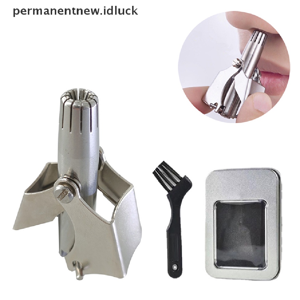 [luckypermanentnew] Gunting Pemangkas Bulu Hidung Manual Stainless Steel Set Penghilang Hidung Profesional [ID]