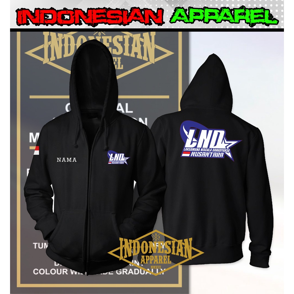 Hoodie Zipper Jaket Pria Distro LND Nusantara 2