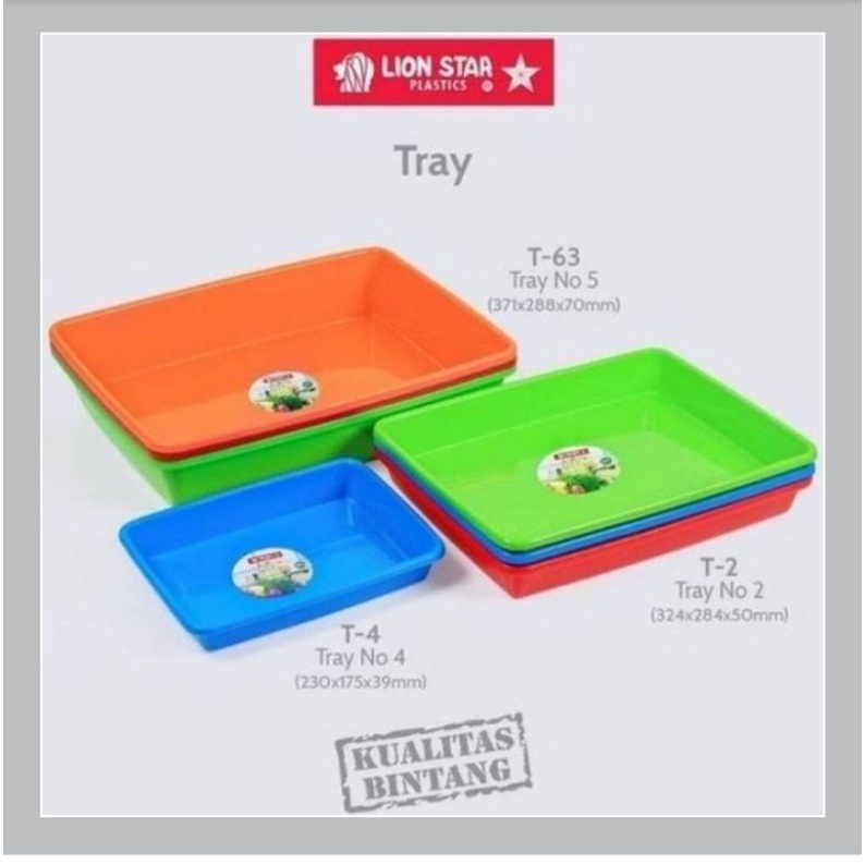 NAMPAN PLASTIK NO.2 LION STAR T-2/BAKI TRAY 2 LION STAR T 2