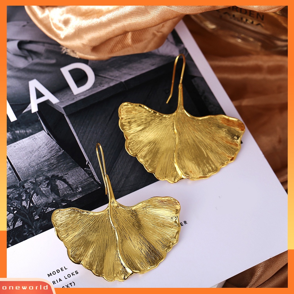 [WONE] Fashion Wanita Ginkgo Daun Tanaman Menjuntai Drop Hook Anting Pesta Perhiasan Hadiah