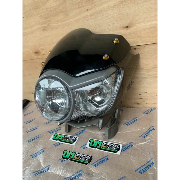 Batok totok honda tiger revo pece + lampu depan honda tiger revo pece set visor tiger revo pece Grey