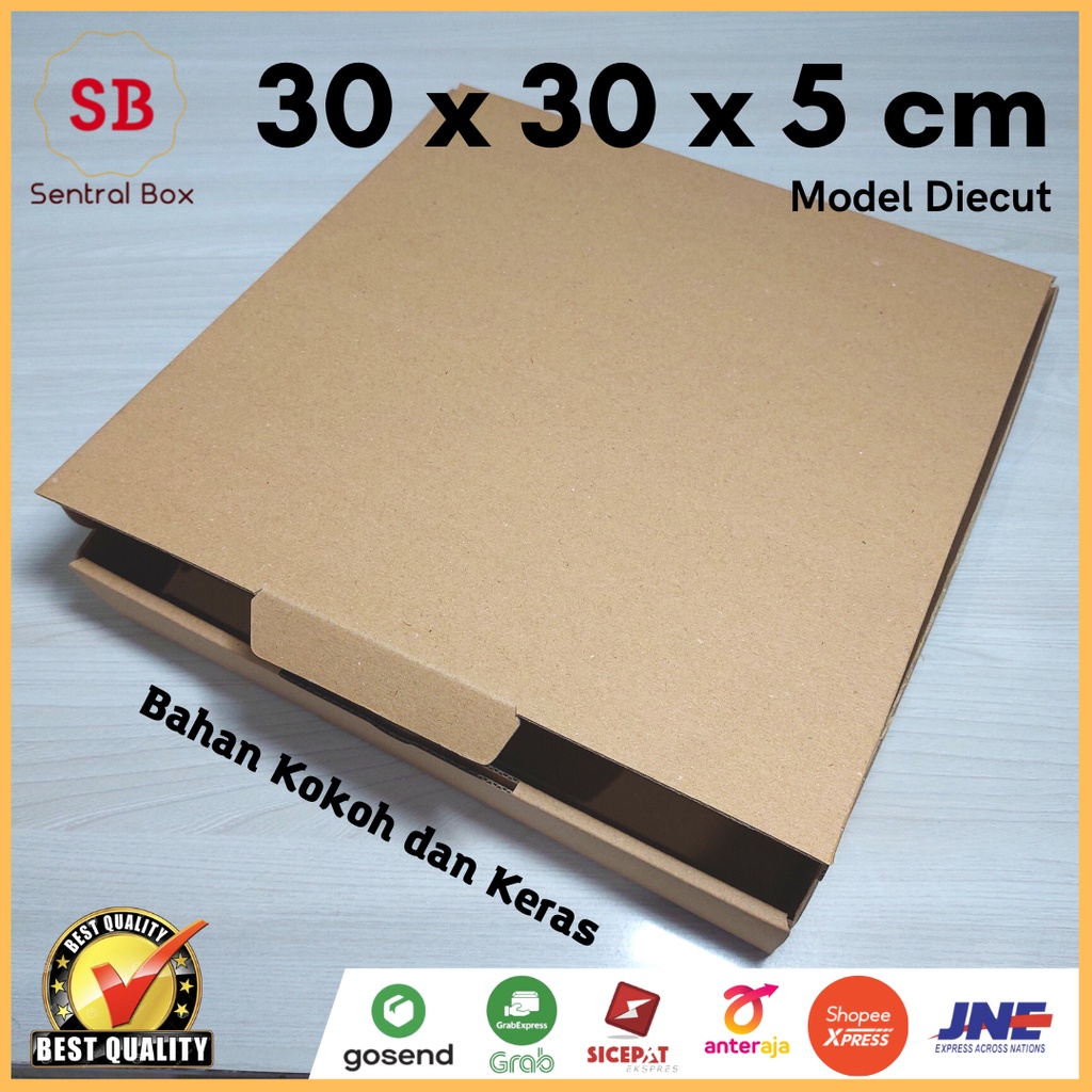 

(Min.order 5 pcs)Kardus 30 x 30 x 5 cm... Die Cut ( untuk pembelian di atas 10 pcs harga lebih murah )