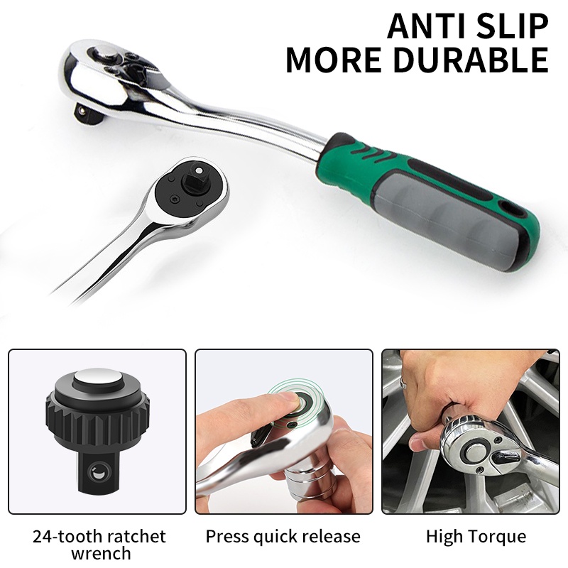 ISKU Tool kit Set Kunci Sok set 37pcs 24gigi kunci pas Set kunci Mata Sok lengkap 37 pcs