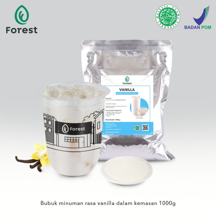 Bubuk Minuman VANILLA Powder - FOREST Bubble Drink - PWDER+BUBBLEWRA