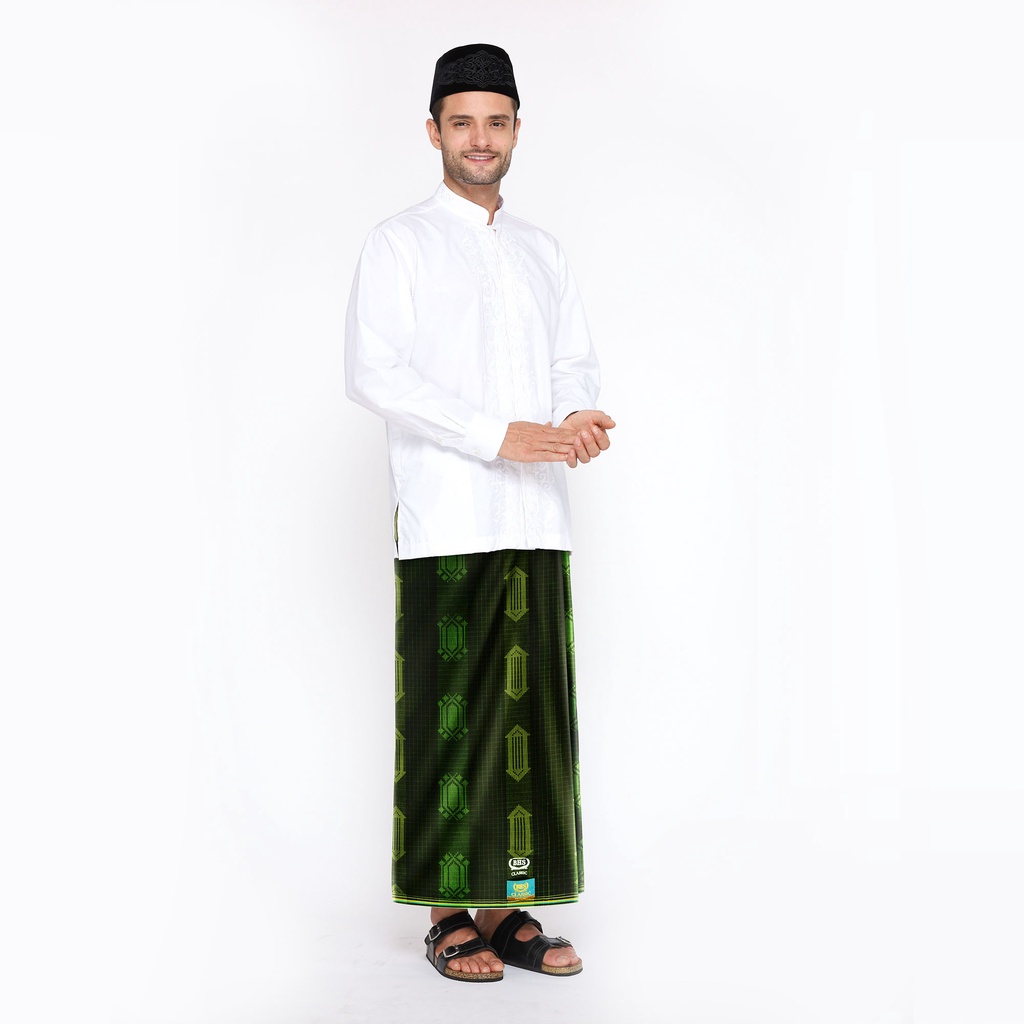 Sarung BHS Classic Gold Motif DKB Hitam Hijau