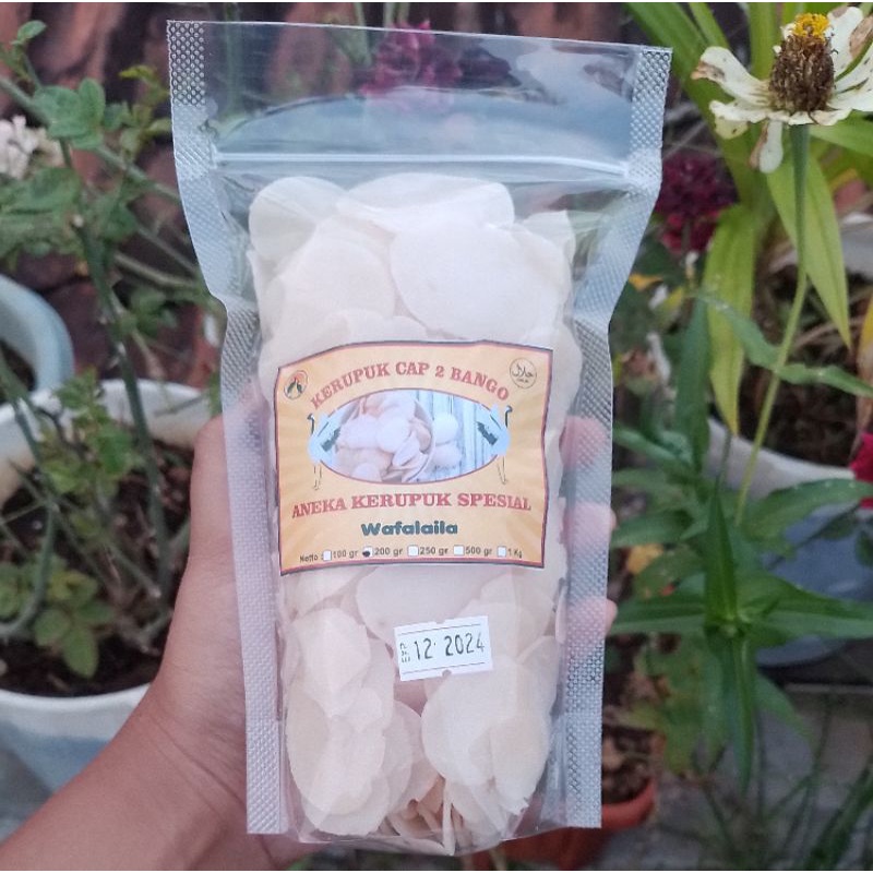 

KERUPUK BAWANG MENTAH CAP 2 BANGO 200gr