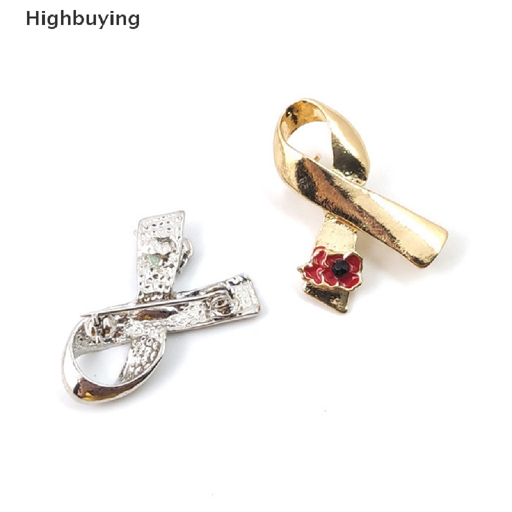 Hbid Pin Bros Pita Bunga Poppy Merah Alloy Untuk Wanita Syal Gesper Perhiasan Hadiah Accessries Glory