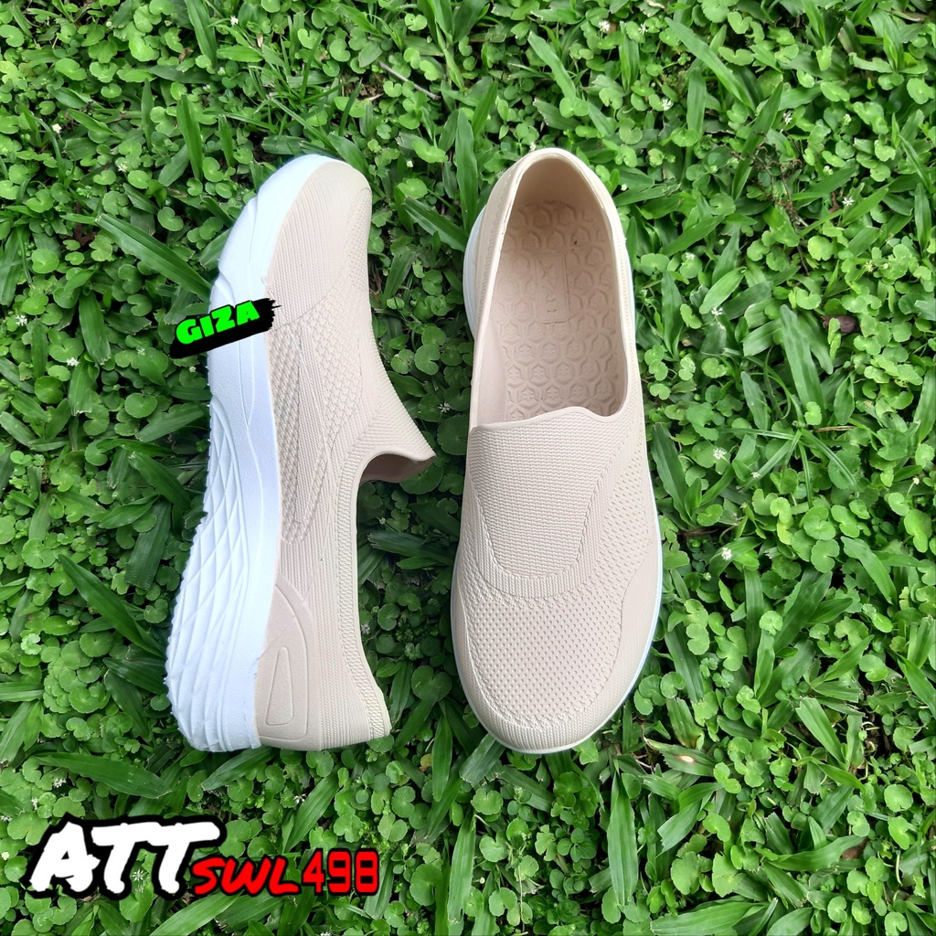 Sepatu Wanita Slip On Bahan Karet Lentur Ringan Anti Air SWL 498 Full Tanpa Sambungan