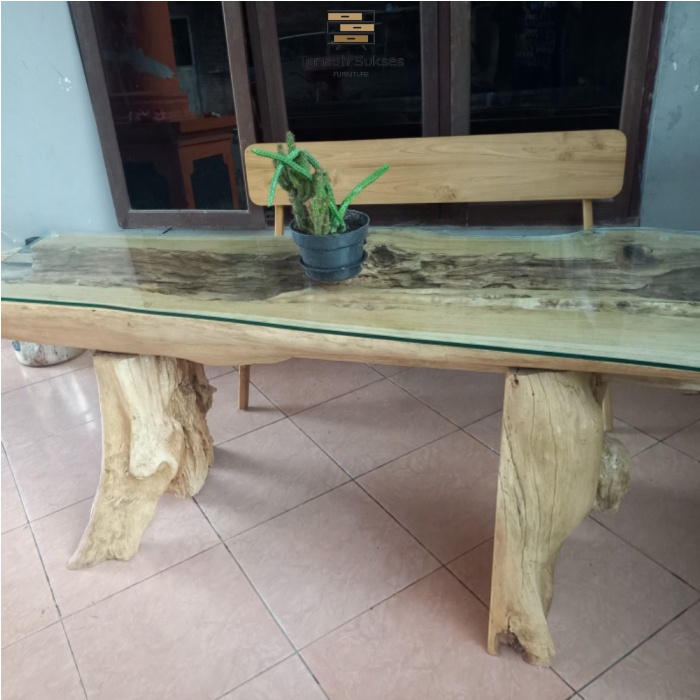 MEJA TERAS KAYU JATI JEPARA/MEJA SANTAI/MEJA TERAS/MEJA TAMAN OUTDOOR