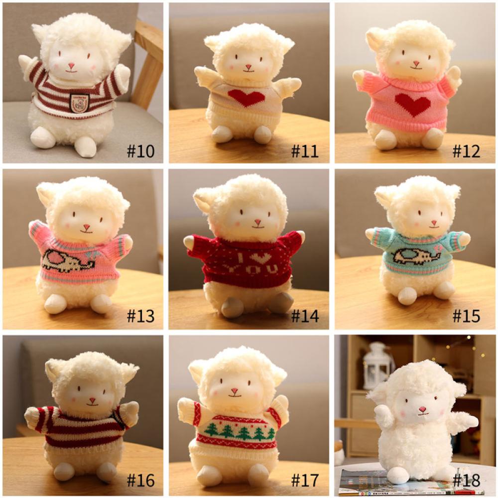 Timekey 23 cm Domba Lucu Mainan Mewah Boneka Lembut Kawaii Domba Boneka Binatang Bantal Ulang Tahun Natal Mainan Untuk Anak Anak L2M6