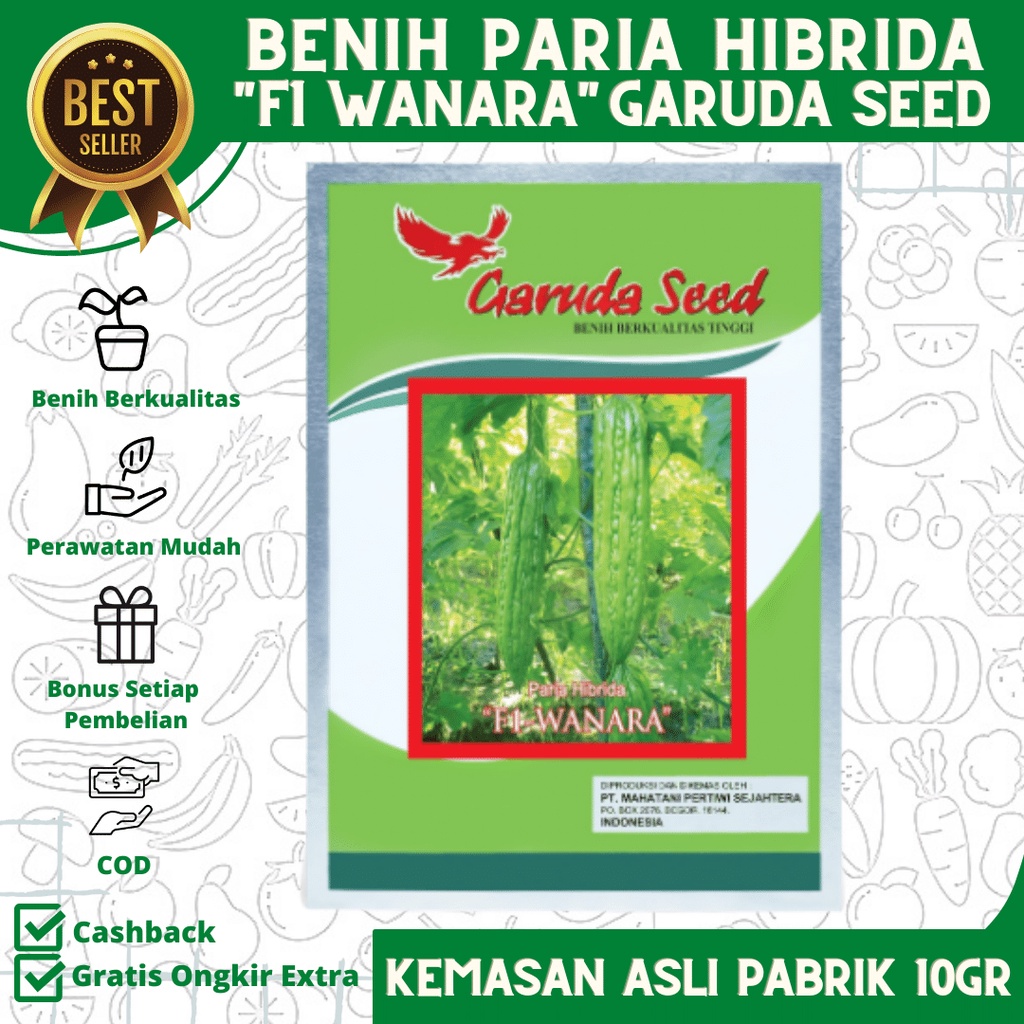 Benih Pare Hibrida F1 WANARA Benih Pare Paria WANARA Kemasan Pabrik 10 gram