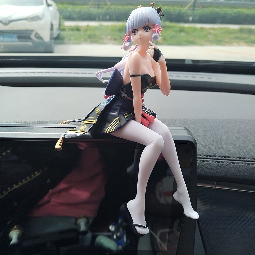 Genshin Impact Game Figure Kamisato Ayaka Duduk Ver 20cm PVC Action Figure Model Ornamen Mobil Dekorasi