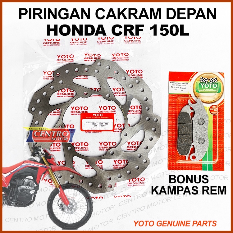 PIRINGAN CAKRAM DEPAN CRF 150L. BONUS KAMPAS REM. YOTO GENUINE PARTS