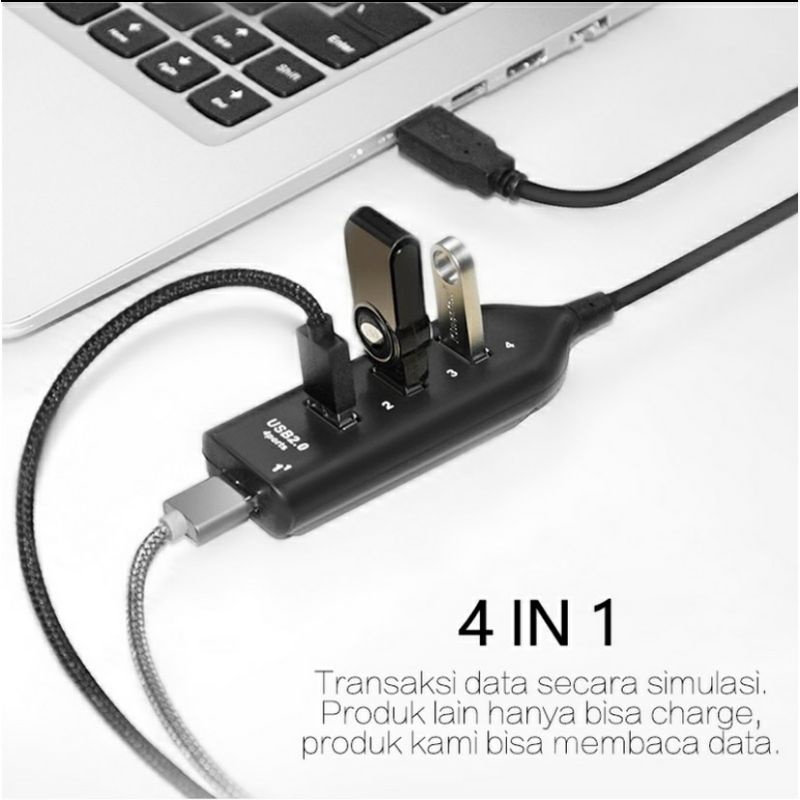 SAKLAR USB HUB 4 in 1 SAMBUNGAN 4 IN 1 KABEL 4 PORT MOUSE LAPTOP FLASHDISK