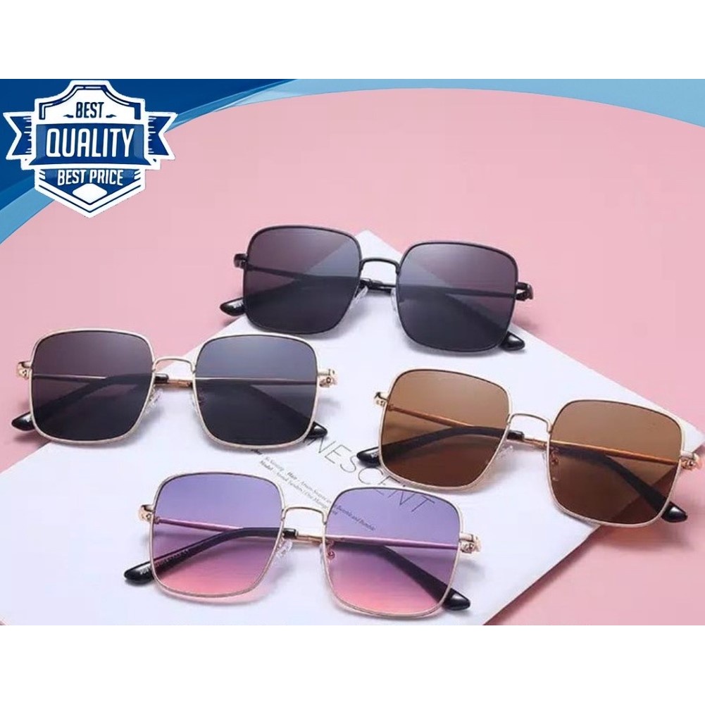 Kacamata Pria/Wanita-Fashion-Retro Vintage Segiempat Metal-Sunglasses-Korea