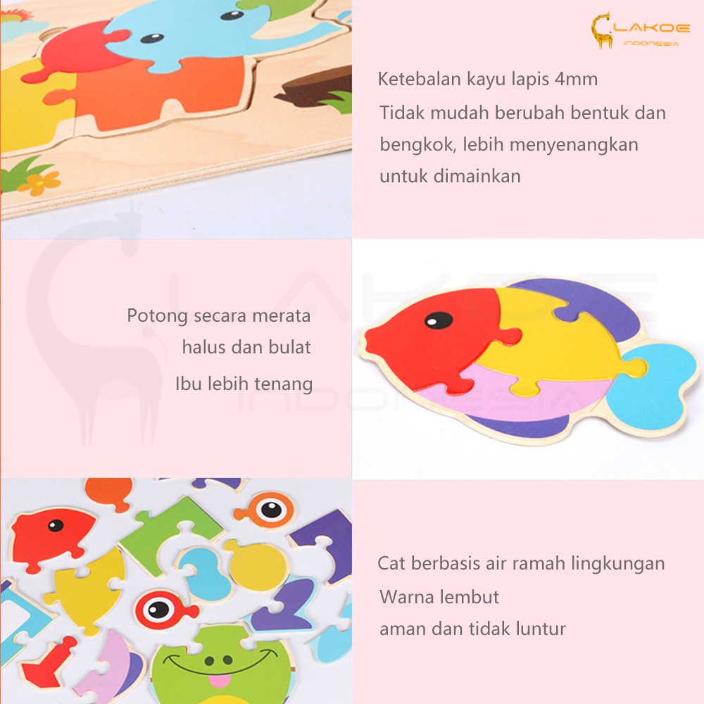 3d puzzle kayu mainan edukasi anak lucu wooden puzzle toys