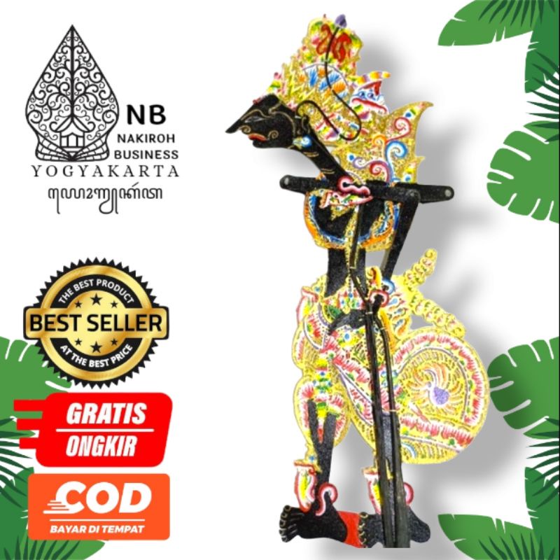 NAKIROHBUSINESS Wayang Kulit Asli KRESNA Hitam Alusan Ukuran -+ 60cm Standar Dalang