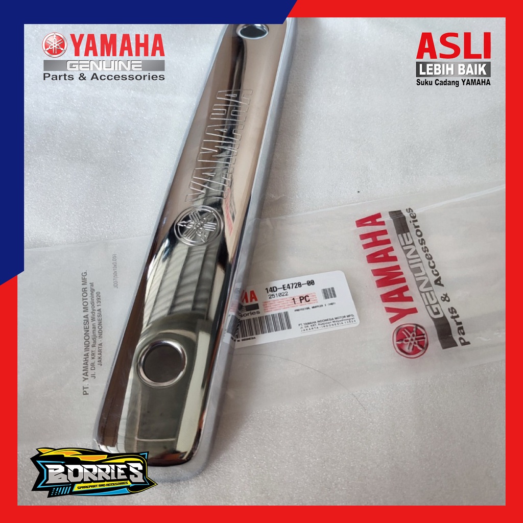 Cover Tameng Besi Chrome Pelindung Knalpot Yamaha Mio Smile Mio Soul Fino Karbu 14D-E4728-00